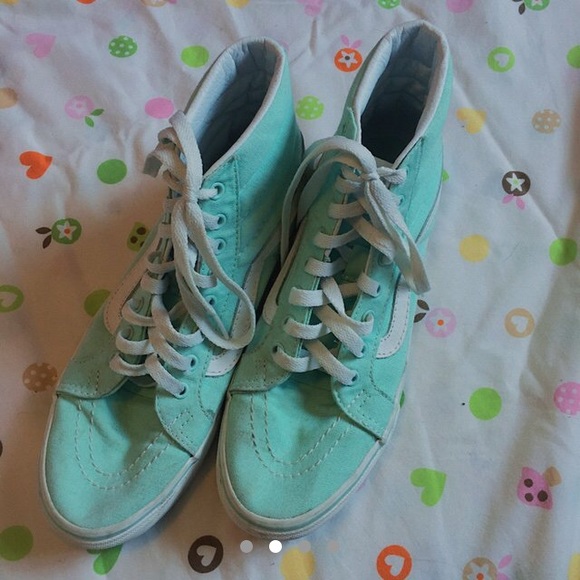MINT GREEN VANS SK8 HI’S - Picture 2 of 4